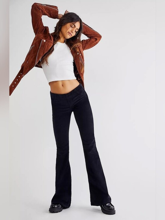 We The Free Pants - Free People We The Free Pull On Corduroy Flare Pants In Black